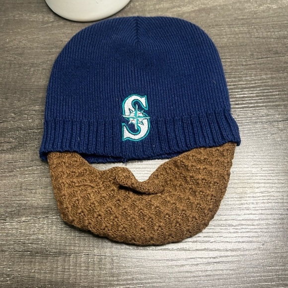 SEATTLE MARINERS SGA BROWN BEARD KNIT HAT BEANIE 2013 - Picture 1 of 3